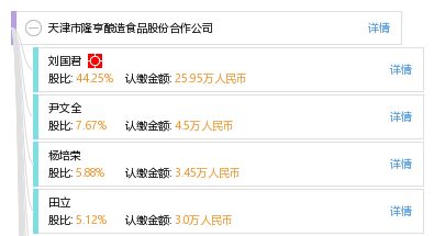 天津市隆亨酿造食品股份合作公司股份概况